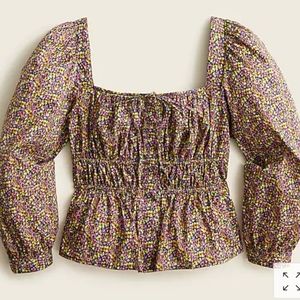 J.Crew Cinched-waist organic top in Liberty® Busy Izzy Print